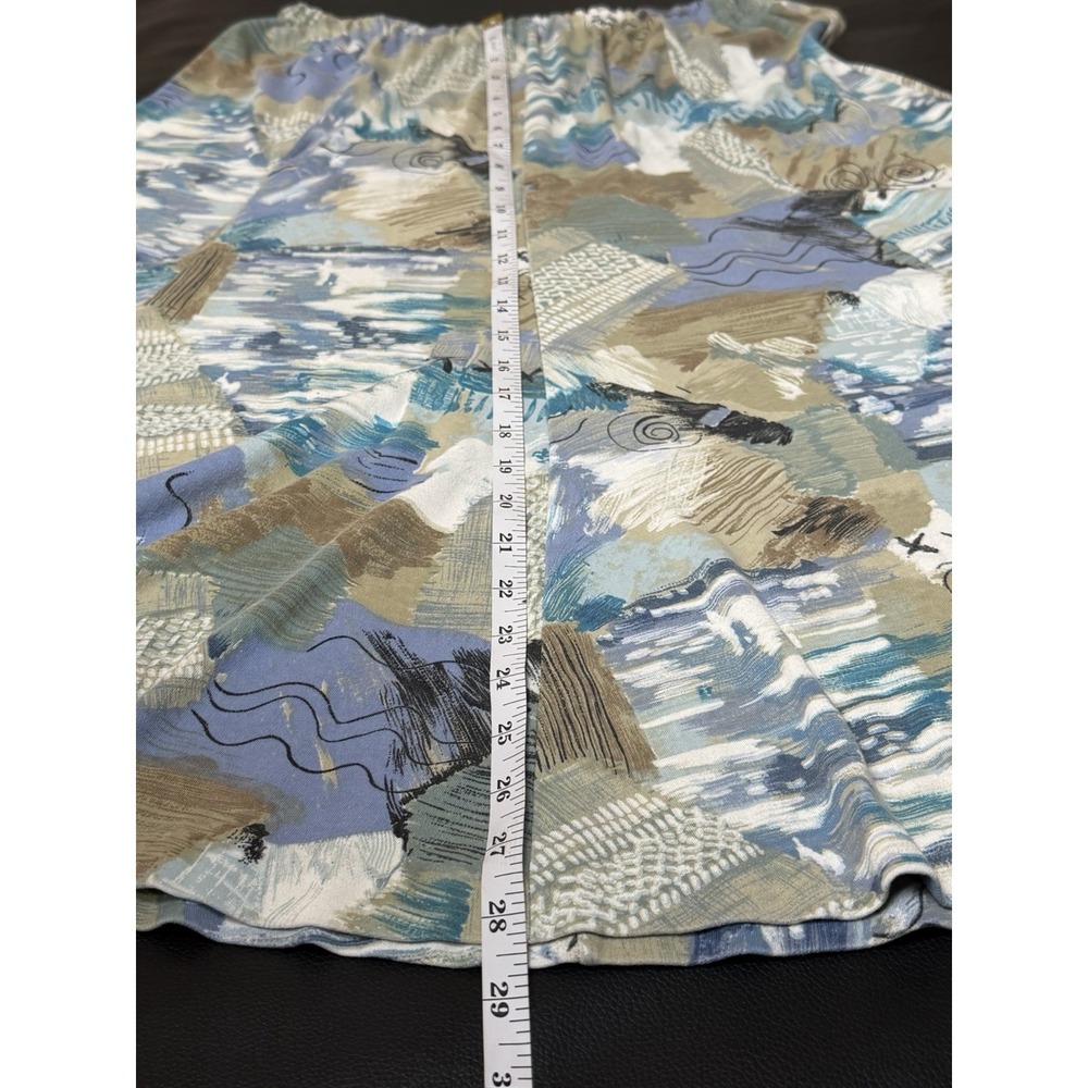 VTG Kay Silver Abstract Art to Wear Shirt(L) Skirt(M) Set Pastel Brushstroke 80s - Picture 12 of 14